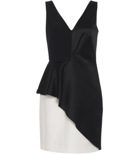 A-Symmetrisches Satinkleid