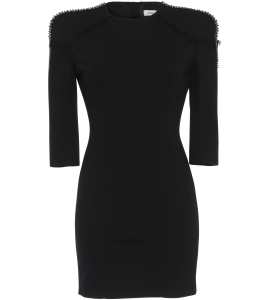 Schwarzes Minikleid mit Nieten