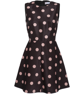 Kurzes Cocktailkleid mit rosa Punkten