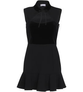 Schwarzes Kleid mit Samt-Bustier