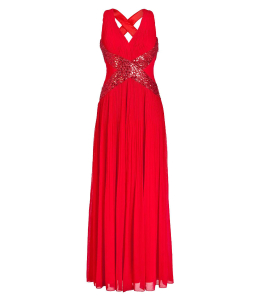 Abendkleid mit Applikation in Rot