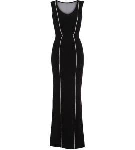 Robe mit transparentem Rückendekolleté in Schwarz