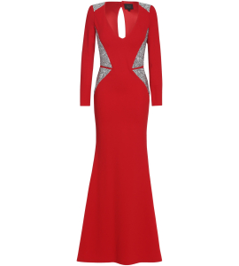 Robe mit edlen Swarovski Applikationen in Rot 