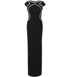 Maxikleid in Schwarz mit Bestickung