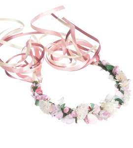 Haarreif in Weiß-Rosé