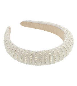 Perlen-Haarreif in Cremé-Weiss