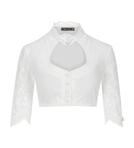 Bluse Pia mit Spitzenbesatz in Weiss