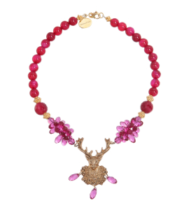 Pinke Wiesnkette mit Hirschanhänger