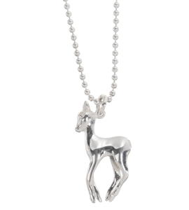 Silberne Kette mit Rehkitz