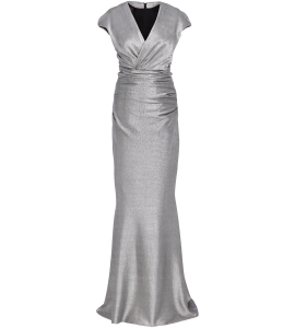 Schimmernde Abendrobe im Metallic-Look in Silber 