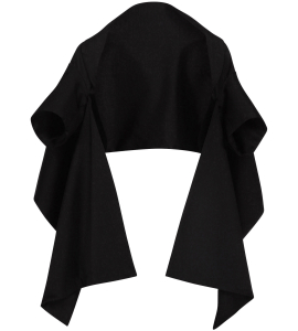 Schwarze Jacken-Stola aus Satin 