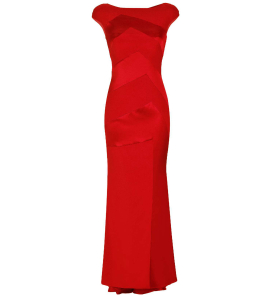 Abendrobe mit Schleppe in Rot