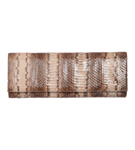 Rechteckige Schlangenleder-Clutch