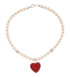 Kette mit Herz aus roten Swarovskisteinen