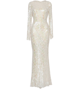 Paillettenrobe in Perlmutt