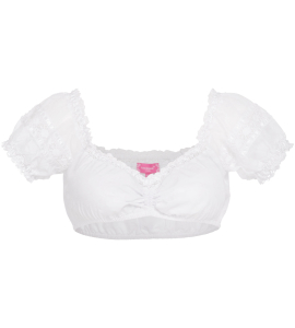 Bluse mit Lochstickerei in Weiss