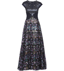 Abendkleid mit Blumenbestickung