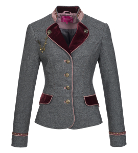 Trachtenblazer in Grau mit rotem Samt