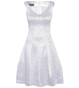 Cocktailkleid mit Paillettenbestickung in Silber