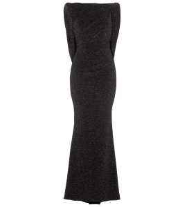 Abendkleid in Schwarz/Silber mit Cape