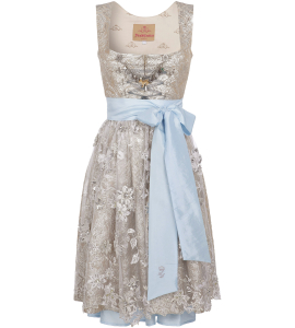Brokat Dirndl in Silber