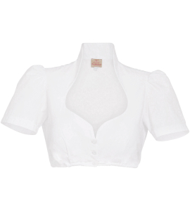 Bluse mit Stehkragen in Weiss