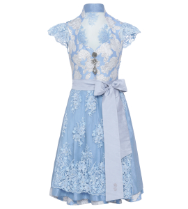 Dirndl mit Spitzenrücken in Hellblau