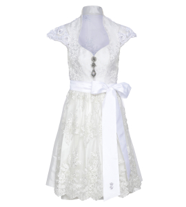  Dirndl in Cremé mit Spitzenrücken