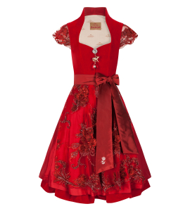Dirndl aus rotem Samt