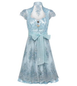 Dirndl in Hellblau mit transparentem Rücken