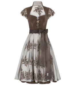 Dirndl in Taupe mit transparentem Rücken