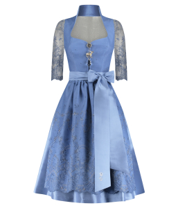 Blaues Dirndl mit transparentem Rücken