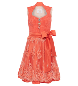 Brokat Dirndl in Apricot