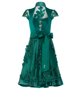 Smaragdgrünes Dirndl mit transparentem Rücken
