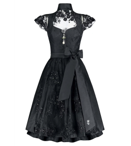 Schwarzes Dirndl mit transparentem Rücken aus Spitze
