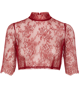 Spitzenbluse in Rot
