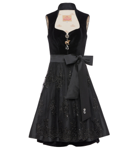 Samt-Dirndl in Schwarz