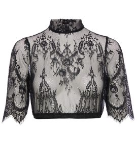 Spitzenbluse in Schwarz