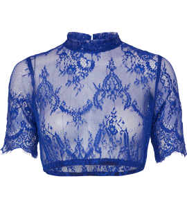 Spitzenbluse in Königsblau