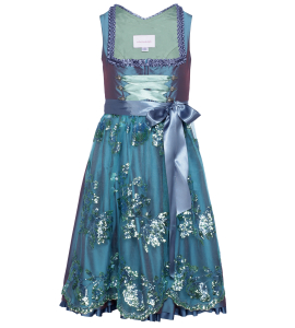 Schimmerndes Dirndl in Blau