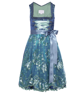 Gemustertes Dirndl in Blau