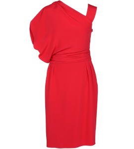Rotes asymmetrisches Kleid aus Curpo