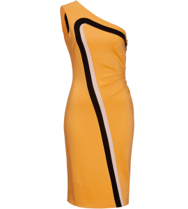 Etuikleid im Retro-Look aus Jersey in Gelb