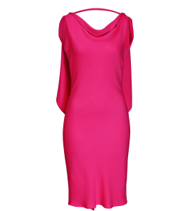 Seidenminikleid mit Volants in Pink