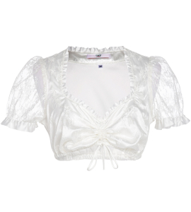 Dirndlbluse in Créme mit Spitzenarm