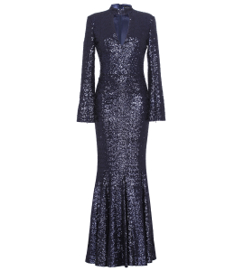 Kleid mit Cut Out in Dunkelblau