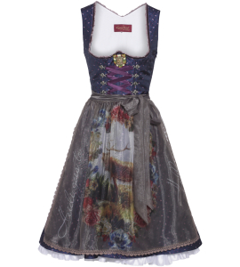 Dirndl mit Blumenprint in Dunkelblau