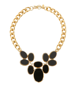 Goldene Gliederkette mit schwarzen Schmucksteinen
