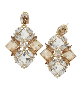 Kristall-Ohrringe in Silber/Gold