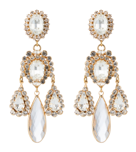 Goldene Chandelier-Ohrringe